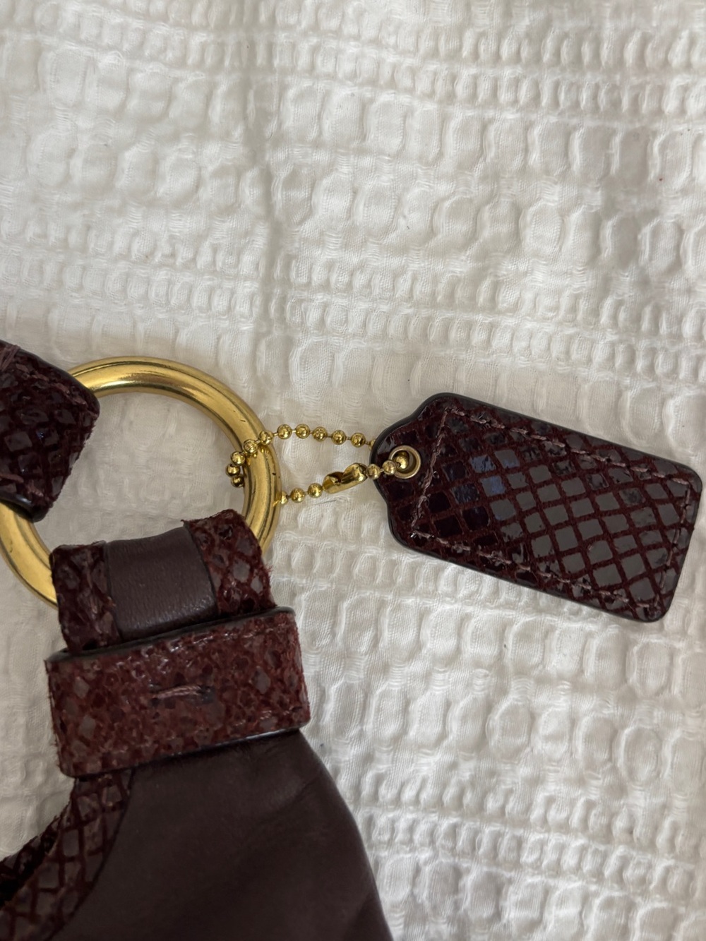 Coach Penelope Chocolate Brown Gold Hardware Snakeskin Lining with Snakeskin Tag - Picture 5 of 9